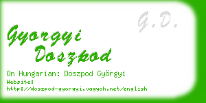 gyorgyi doszpod business card